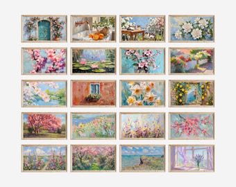 200+ Spring Frame TV Art Mega Bundle, Vintage Oil Painting Samsung Frame TV Art, Floral Landscape Art, Digital Download for TV, Screen Art, image 3