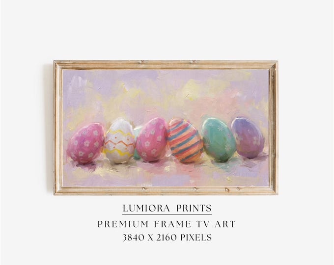 Pastel Easter Eggs Samsung Frame TV Art, Spring TV Decor…