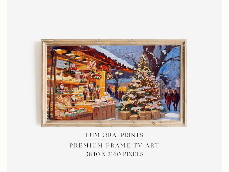 Christmas Market Frame TV Art