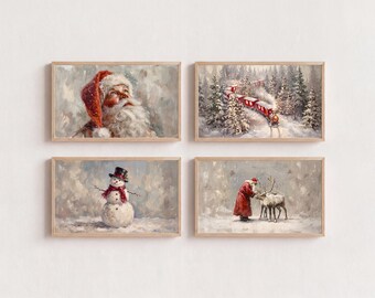 250+ Christmas Frame TV Art, Vintage Holiday Samsung TV Art, Winter TV Background, Festive Smart Tv Wallpaper, Santa Claus Digital Decor, image 11