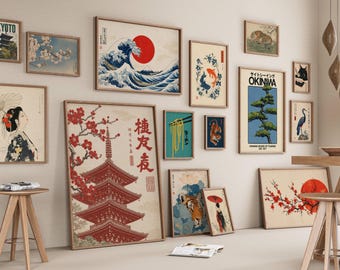 120+ Japanese Wall Art Set, Japandi Gallery Wall, Ukiyo-e Print Bundle, Vintage Japan Poster, Asian Wall Decor, Japanese Art Prints, image 6