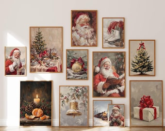 800+ Christmas Wall Art Set, Vintage Holiday Gallery Wall, Santa Claus Painting, Christmas Prints Bundle, Trendy Winter Decor Printables, image 10