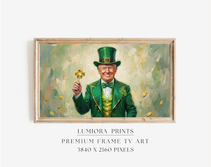 St. Patrick’s Day Samsung Frame TV Art, Lucky Charm Oil…
