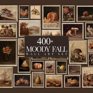 400+ Moody Fall Wall Art Set, Vintage Autumn Gallery Wall, Dark Academia Fall Decor, Rustic Autumn Prints, Moody Vintage Poster Bundle