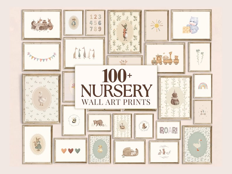 100+ Neutral Nursery Prints