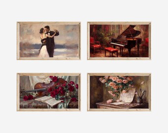 120+ Valentine Frame TV Art Set, Romantic Frame TV Bundle, Vintage Love Art, Coquette Aesthetic, Red Roses, Couples, Paris, Samsung Art Mode, image 5