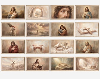 120+ Christian Samsung Frame TV Art Bundle, Jesus TV Art, Nativity Scene, Religious TV Art Decor, Bible Inspired Oil Paintings, Spiritual, image 5