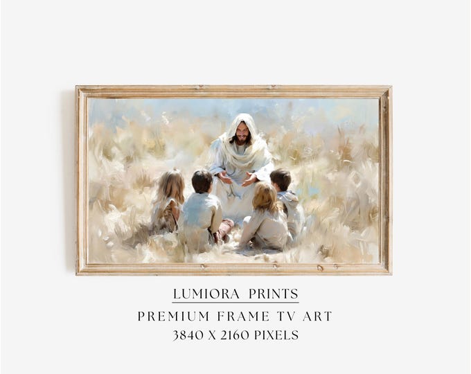 Jesus with the Children TV Art, Christ’s Love and Blessings…