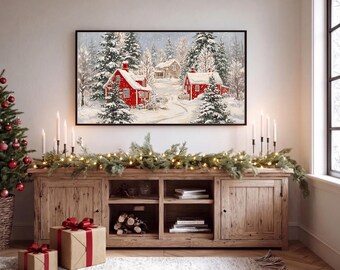 250+ Christmas Frame TV Art, Vintage Holiday Samsung TV Art, Winter TV Background, Festive Smart Tv Wallpaper, Santa Claus Digital Decor, image 6