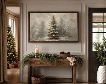 200+ Winter Frame TV Art Bundle, Vintage Snowy Landscape Oil Paintings, Christmas Village Art, Rustic Holiday TV Art, image 9
