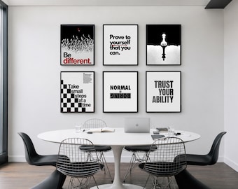 100+ Motivational Wall Art Set, Office Wall Art, Inspirational Quotes, Minimalist Poster, Motivational Decor, Typography Art Print Bundle, image 5
