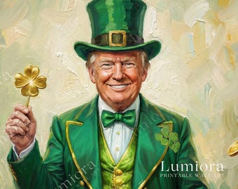 St. Patrick’s Day Samsung Frame TV Art, Lucky Charm Oil Painting, Green Hat & Golden Clover, Irish Holiday Celebration Wall Art, 4K, image 7