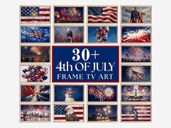 30+ 4th of July Samsung Frame TV Art Bundle