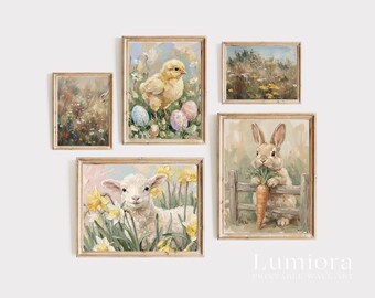 90+ Spring Wall Art Bundle, Vintage Bunny Rabbit Art, Easter Prints Set, Aesthetic Spring Wall Art, Neutral Bunny Prints, Easter Bundle, image 10