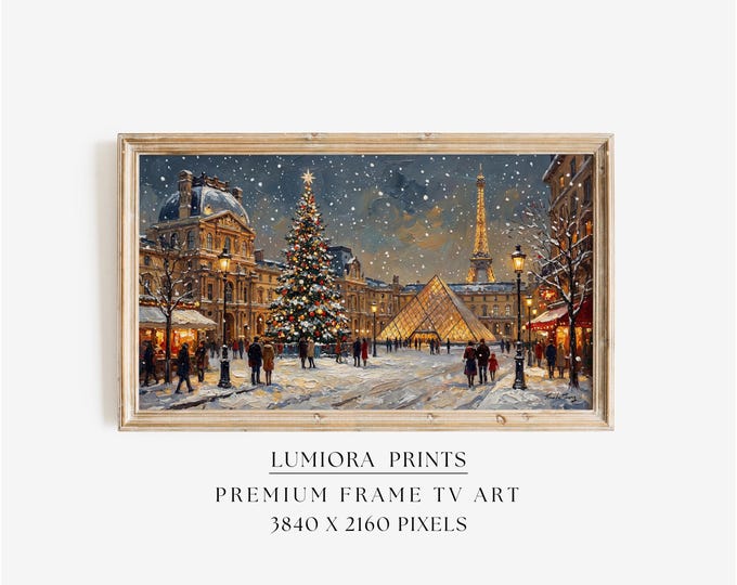 Samsung Frame TV Art Paris Christmas • Louvre Pyramid •…