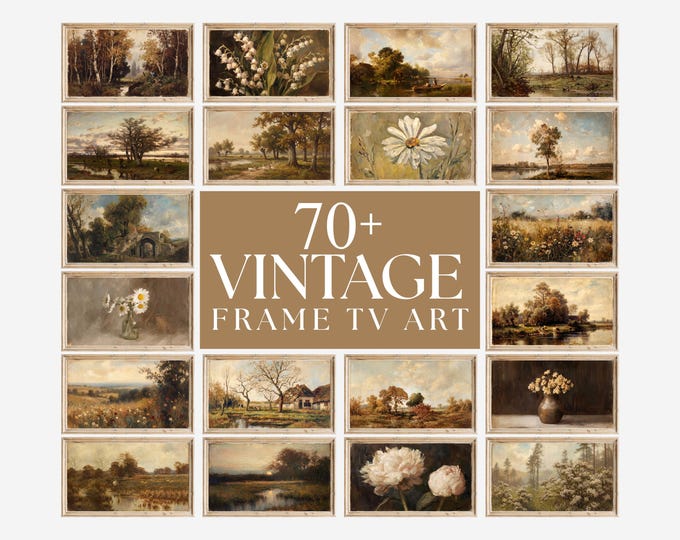 70+ Vintage Frame TV Art Bundle, Samsung Frame TV Art…