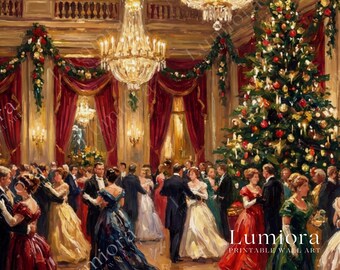 Victorian Christmas Ballroom Art • Elegant Holiday Dance Scene • Classic Christmas Wall Art • Vintage Christmas Decor • Samsung Frame TV Art, image 7