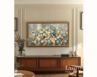Spring Wildflower Bouquet Samsung Frame TV Art, Floral Meadow Oil Painting, 4K Digital Download, Cottagecore Botanical Screen Art, image 5