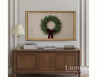 Christmas Wreath Frame TV Art – Minimal Holiday Green Wreath, Elegant Christmas Decor Frame TV Art for Samsung Frame TV, image 5