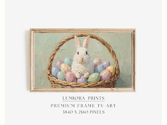 Easter Bunny Basket Samsung Frame TV Art