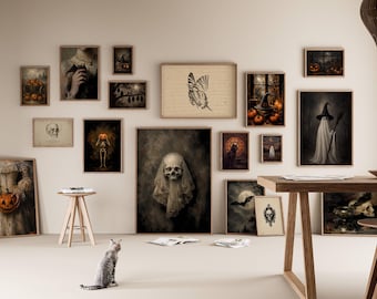 300+ Halloween Wall Art Set, Spooky Prints Bundle, Dark Halloween Print, Vintage Gothic Decor, Spooky Gallery Wall, image 9