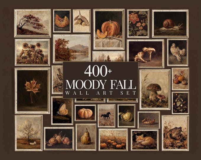 400+ Moody Fall Wall Art Set, Vintage Autumn Gallery Wall…
