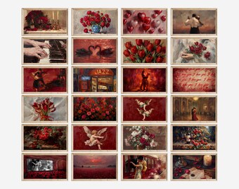 120+ Valentine Frame TV Art Set, Romantic Frame TV Bundle, Vintage Love Art, Coquette Aesthetic, Red Roses, Couples, Paris, Samsung Art Mode, image 3
