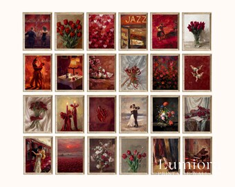 120+ Valentine’s Day Printable Wall Art Bundle | Romantic Gallery Wall Set, Vintage Love Art, Coquette Aesthetic, Couples, Cupid Print, image 3