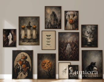 300+ Halloween Wall Art Set, Spooky Prints Bundle, Dark Halloween Print, Vintage Gothic Decor, Spooky Gallery Wall, image 7