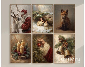 1000+ Vintage Christmas Wall Art Set, Holiday Gallery Wall, Santa Claus Painting, Christmas Prints Bundle, Trendy Winter Decor Printables, image 14