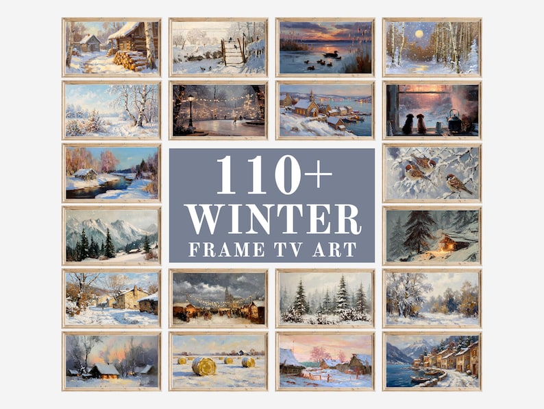 Winter Frame TV Art Set