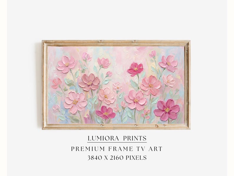 Pink Spring Floral Samsung Frame TV Art