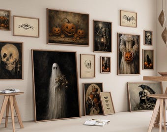 700+ Autumn & Halloween Wall Art Set, Vintage Fall Gallery Wall, Moody Spooky Prints, Dark Academia Decor, Halloween Poster Bundle, image 6