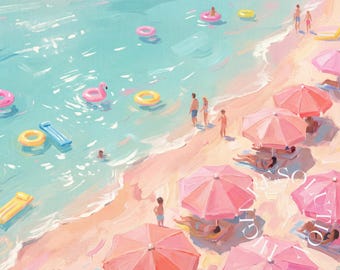 30+ Summer Frame TV Art Mega Bundle, Coastal & Beach Oil Painting Set, Colorful Ocean TV Art, Samsung Frame TV Art, Instant Download, image 12