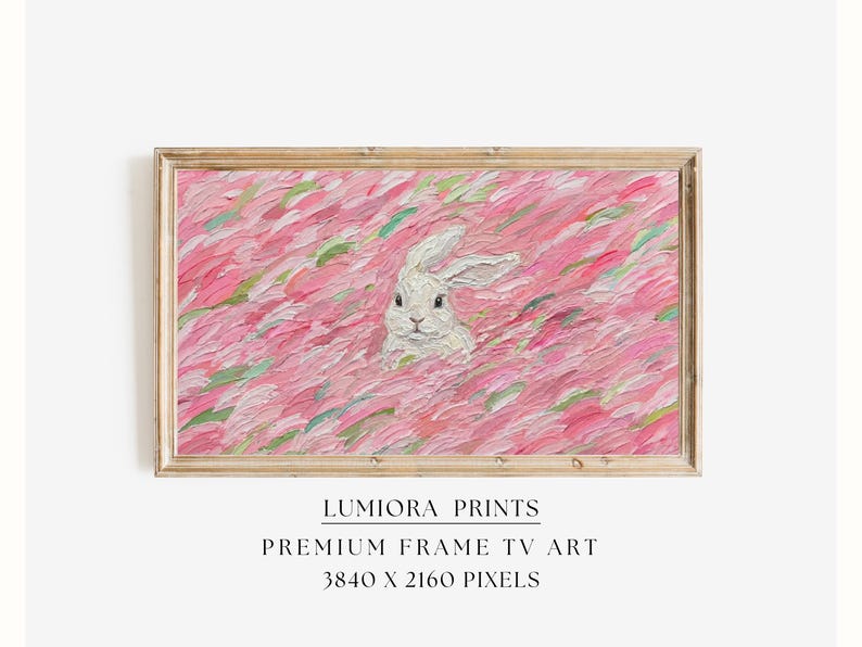 Pink Easter Bunny Samsung Frame TV Art