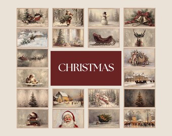 350+ Christmas Frame TV Art, Vintage Holiday Samsung TV Art, Winter TV Background, image 4