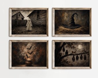 300+ Halloween Wall Art Set, Spooky Prints Bundle, Dark Halloween Print, Vintage Gothic Decor, Spooky Gallery Wall, image 14