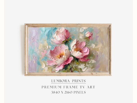 Pink Peony Samsung Frame TV Art