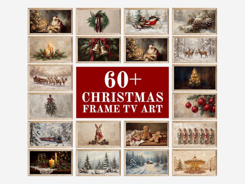 60+ Christmas Frame TV Art Bundle Set