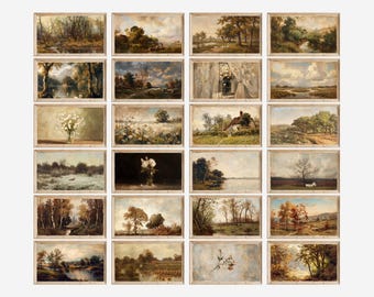 70+ Vintage Frame TV Art Bundle, Samsung Frame TV Art, Antique Landscape & Botanical Still Life, Country Cottage Farmhouse Decor,Digital Art, image 3