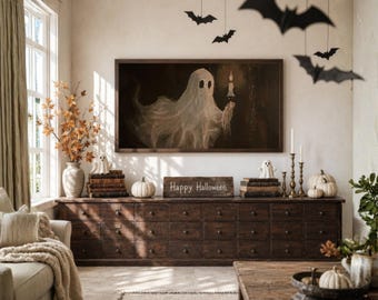 200+ Halloween Frame TV Art Bundle, Vintage Moody Ghost Painting, Spooky Samsung TV Background, image 6