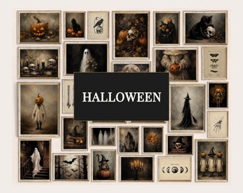 1550+ Fall & Halloween Vintage Wall Art Mega Bundle, The Ultimate Gallery Wall Set, Dark Academia, Cottagecore, Autumn Decor, image 6