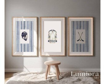 25+ Vintage Hockey Prints, Hockey Room Decor, Ice Hockey Wall Art, Boys Sports Bedroom, Classic Boy Room, Playroom Gallery Set, image 6