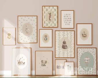 100+ Neutral Nursery Prints, Vintage Baby Room Decor, Boho Nursery Wall Art, Animal Poster Bundle, image 13