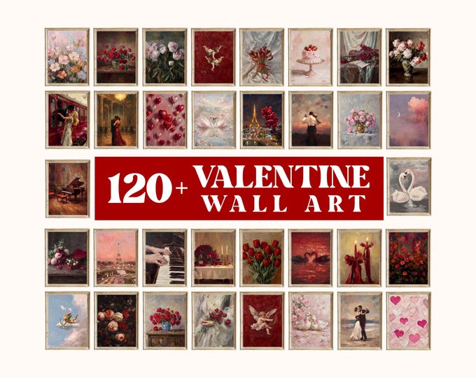 120+ Valentine’s Day Printable Wall Art Bundle | Romantic…