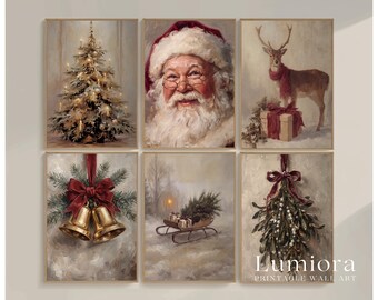 1000+ Vintage Christmas Wall Art Set, Holiday Gallery Wall, Santa Claus Painting, Christmas Prints Bundle, Trendy Winter Decor Printables, image 13