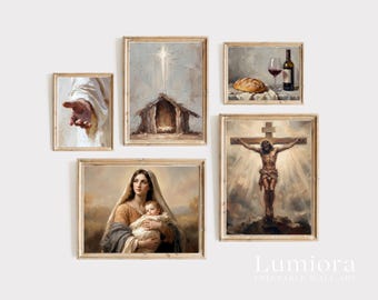100+ Christian Wall Art Prints, Faith Wall Art, Religious Gallery Set, Jesus Print Bundle, Nativity Scene Art, Christian Art Set, image 6