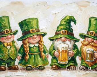 St. Patrick’s Day Samsung Frame TV Art, Lucky Gnomes TV Decor, Green Aesthetic Screen Art, Irish Holiday Background, Festive TV Art, image 7