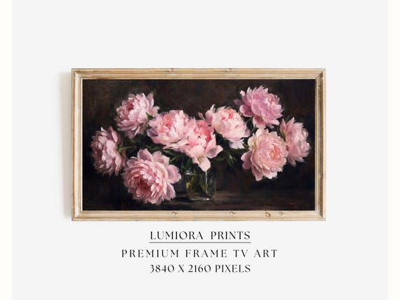 Romantic Pink Peonies Samsung Frame TV Art