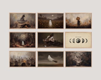 200+ Halloween Frame TV Art Bundle, Vintage Moody Ghost Painting, Spooky Samsung TV Background, image 3